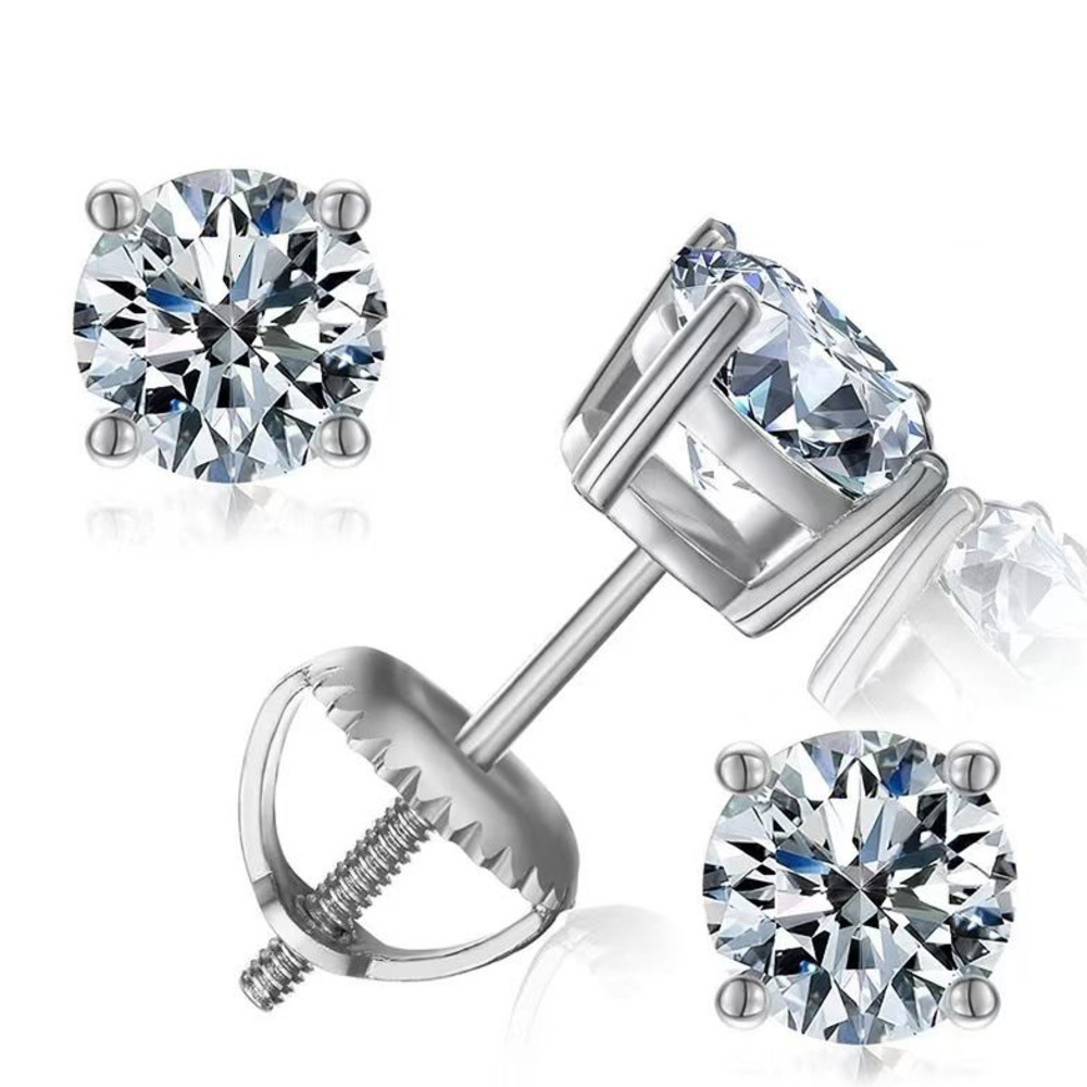 Stud pass diamond tester VVS1 moissanite earrings designer for women men making of 925 sterling silver stud earrings screw back earring jewelry w