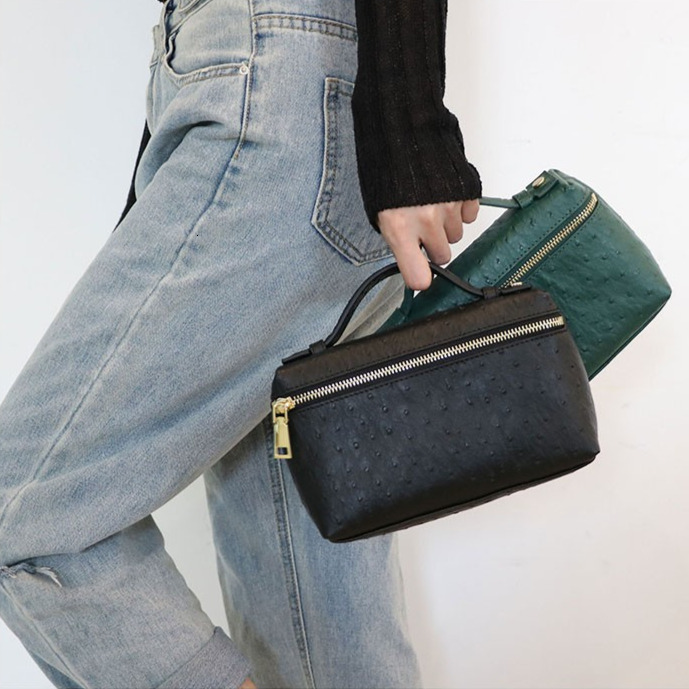 Popular Genuine Leather Solid Color Women's Mini Handbag Free Shipping Designer Luxury Zipper Animal Pattern Makeup Bag Casual Retro Polka Dot