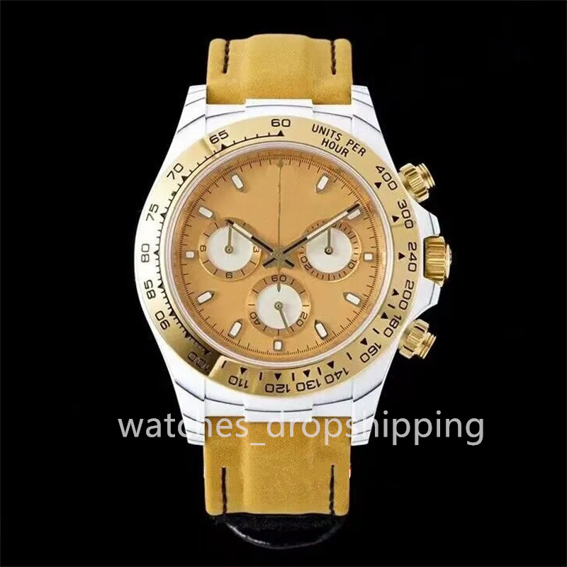 Mens Watch DIW Factory CAL.4130 Automatic Movement Mechanical Cosmograph DiW Carbon Fiber Bezel Chronograph Waterproof Men Wristwatches