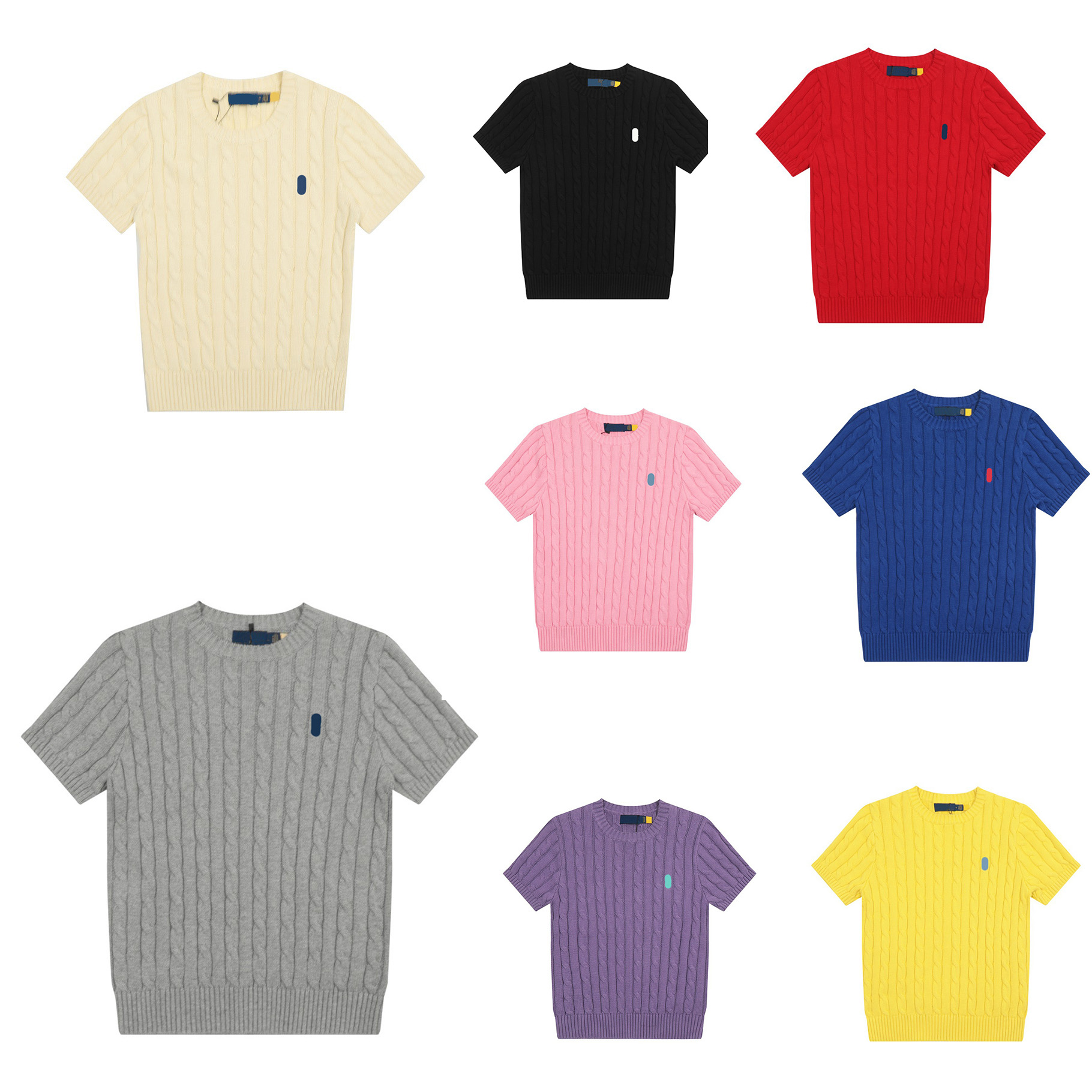 Multiple Colors Designer Sweater Short Sleeves Womens Casual Tops With Embroidery High Quality Fashion Daily Outfit Top Women Clothes