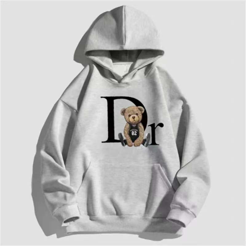 Fashion Mens Womens Personality Teddy Bear Print Hoodies Casual Slim Sportswear Street Style Autumn Winter Sports Fiess Fashion Sweatshirts Pullover