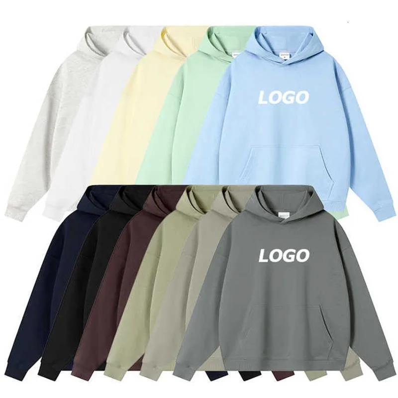 Custom 400GSM Oversized Frency Terry Autumn Winter Casual Cotton Men Woven Top Solid Color Hoodies Sweatshirt Streatwear 250815