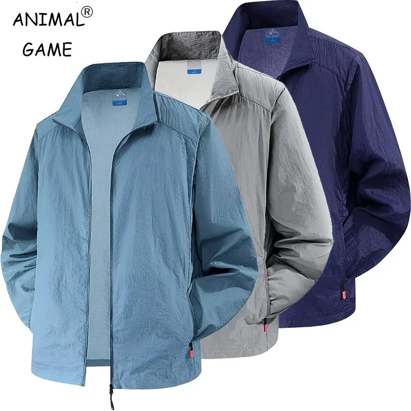 MENS UPF 50 Veste de superdimension Light Full Zip Sun Protection Coats à manches longues Shirts pour les hommes de la pêche à la randonnée POCHE