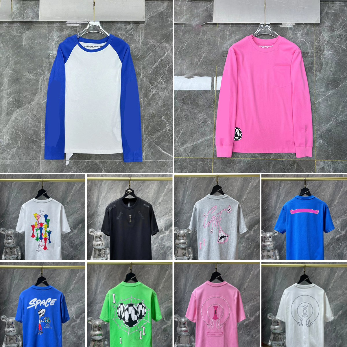 Chrome T-Shirt Fashion Designer T Shirt Mens Shirts Printed Cotton Casual Cross CH Tees Summer Luxury Short Sleeve Hip Hop Streetwear Loose Oversize