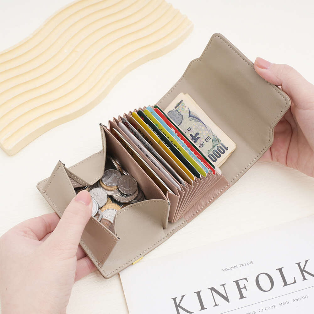 Top Layer Cowhide Accordion Genuine Leather Holder Multi-Card Slot Large Capacity RFID Anti-Degaussing Men's ID Card Case Women designer wallet