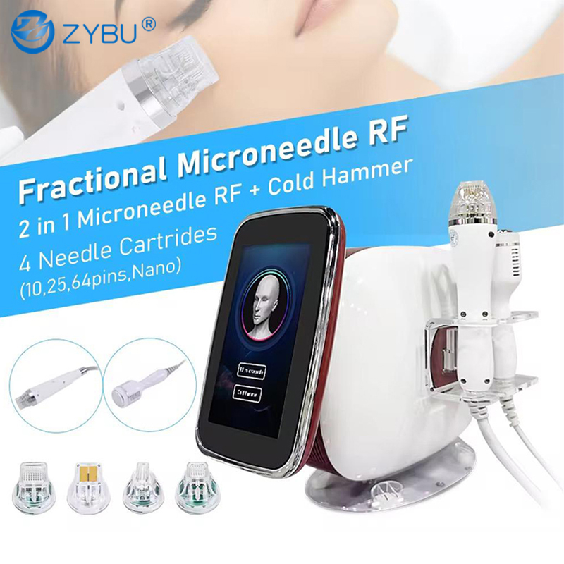 2 en 1 Machine de beauté Facial RF Fractional RF avec un resserrement de la peau à froid Micro-aiguille d'élimination des rides