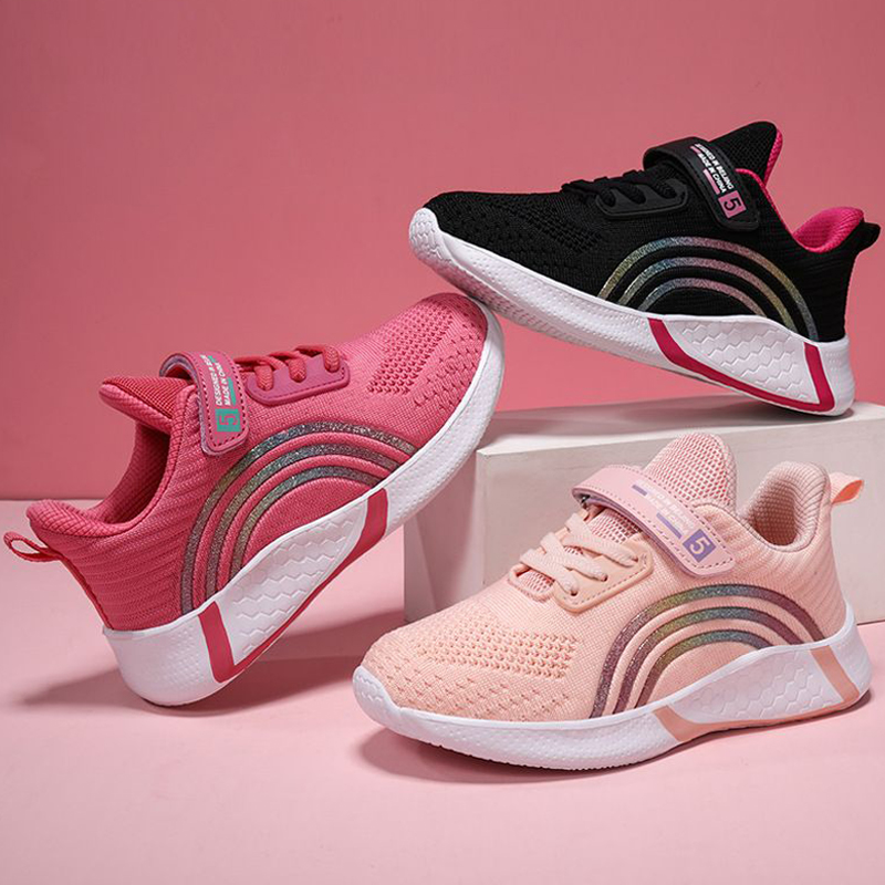 Kids Shoes For Girls Toddler Walking Sneakers Breathable Soft Anti-Slip Running Kidszworld Sports Youth Trainers Shoes Big Size 28-38 K0135