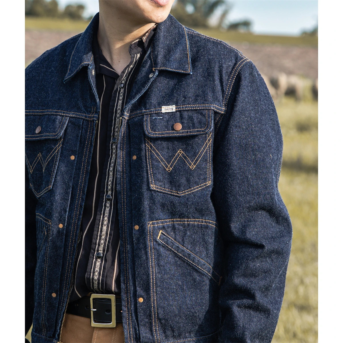 Red Tornado Retro 1960s Model 24MJ Selvedge Denim Jacket Western Style Mens Jean Outerwear Indigo250819