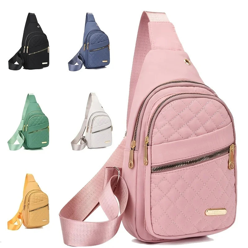 Sac à poitrine décontractée matelassé léger pliable pliable portable à tendance polyvalente sac à épaule idéal pour une utilisation quotidienne v