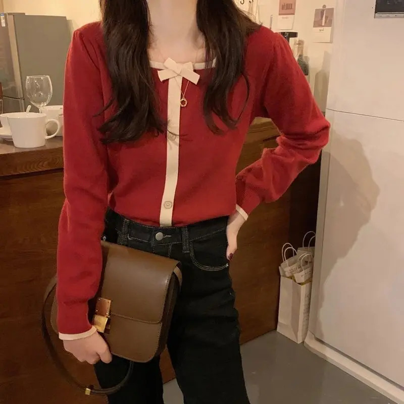 Autumn Winter Women Knit Square Neck Sweater Warm Layering Base Top Petite Size Cozy Pullover 250818