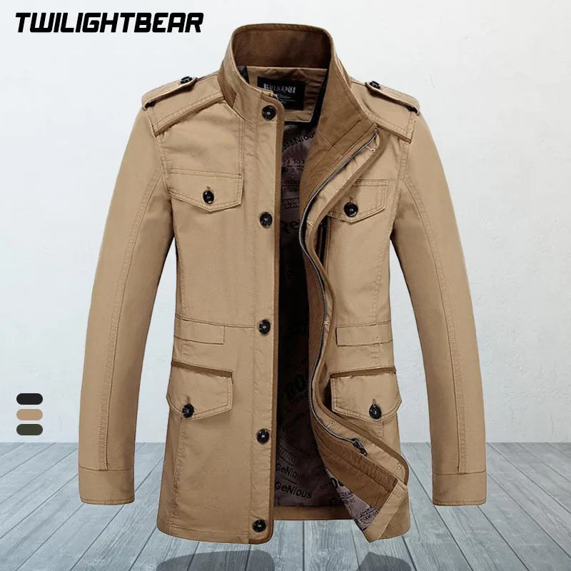 High Quality Mens Casual Jacket 6XL Male Windbreaker Oversized Cotton Classic Jackets Men Clothing Trench Coat A4F5806250813