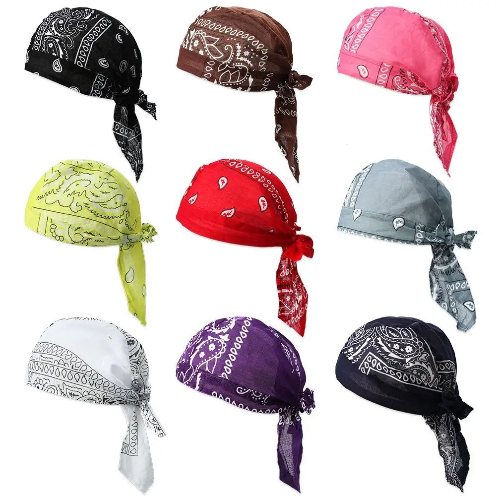 Men Women Quick Dry Headscarf Cotton Pirate Hat Outdoor Sport Cycling Bandana Sweat Absorbant Cancer Chemo Cap Muslim Turban250812
