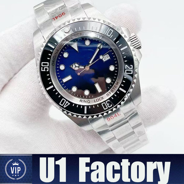 U1 stainless steel men's mechanical watch Automatic mechanical movement gradient blue dial 44mm ceramic bezel super luminous