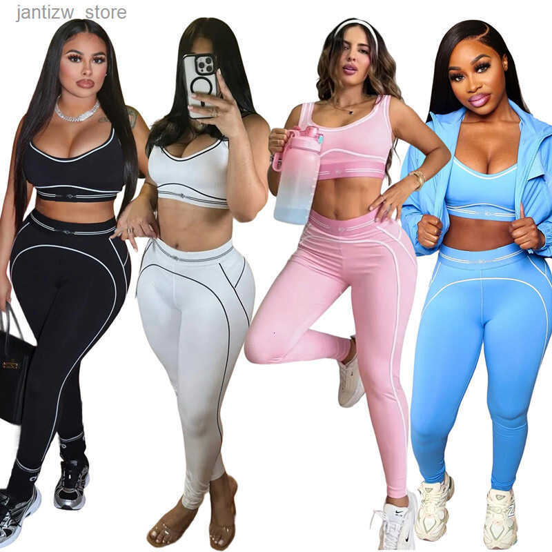 Fashion Designer Tracksuit Summer Two Piece Set Women Sports Vest Pants Sets Running Casual Track Suit Womens Clothing L250819