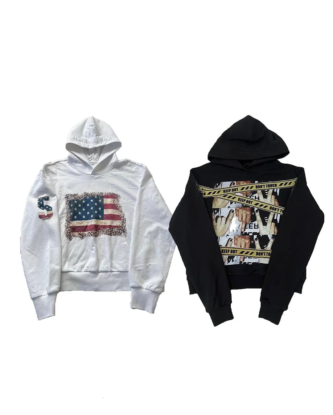 Harajuku hoodies vintage print grunge goth pattern hoodie promo sweatshirt loose streetwear y2k men clothes 250818