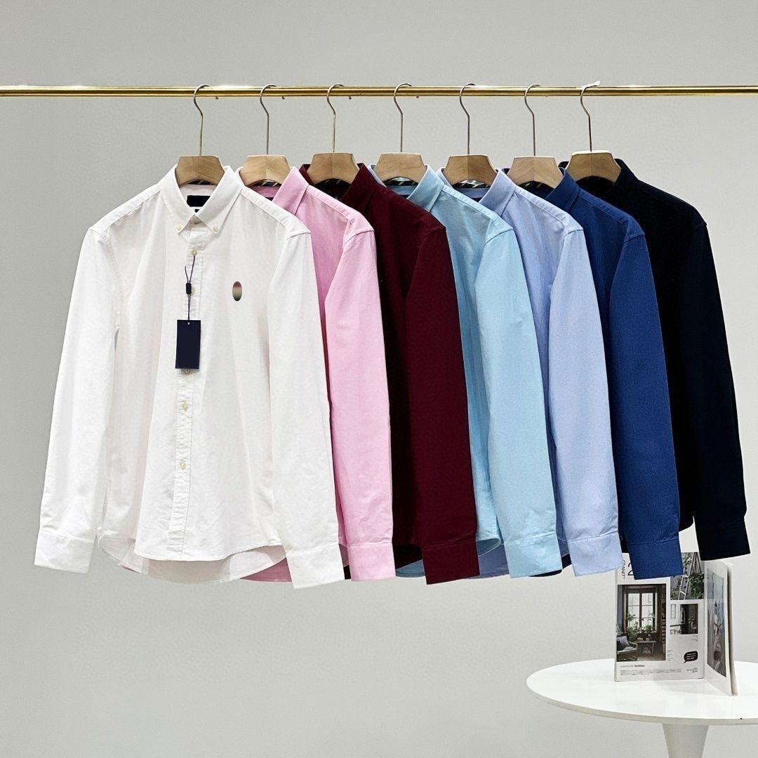 Designer shirts men's rl shirts Summer Multi color Trademark Colorful pony embroidery Stand collar button Loose shirt