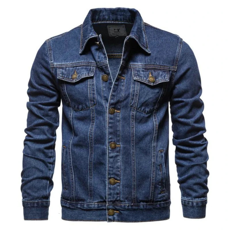 Autumn Mens Casual Workwear Jeans Jacket Loose Casual Versatile Youthful Male Solid Color Tops Dnim Mens Outwear250819
