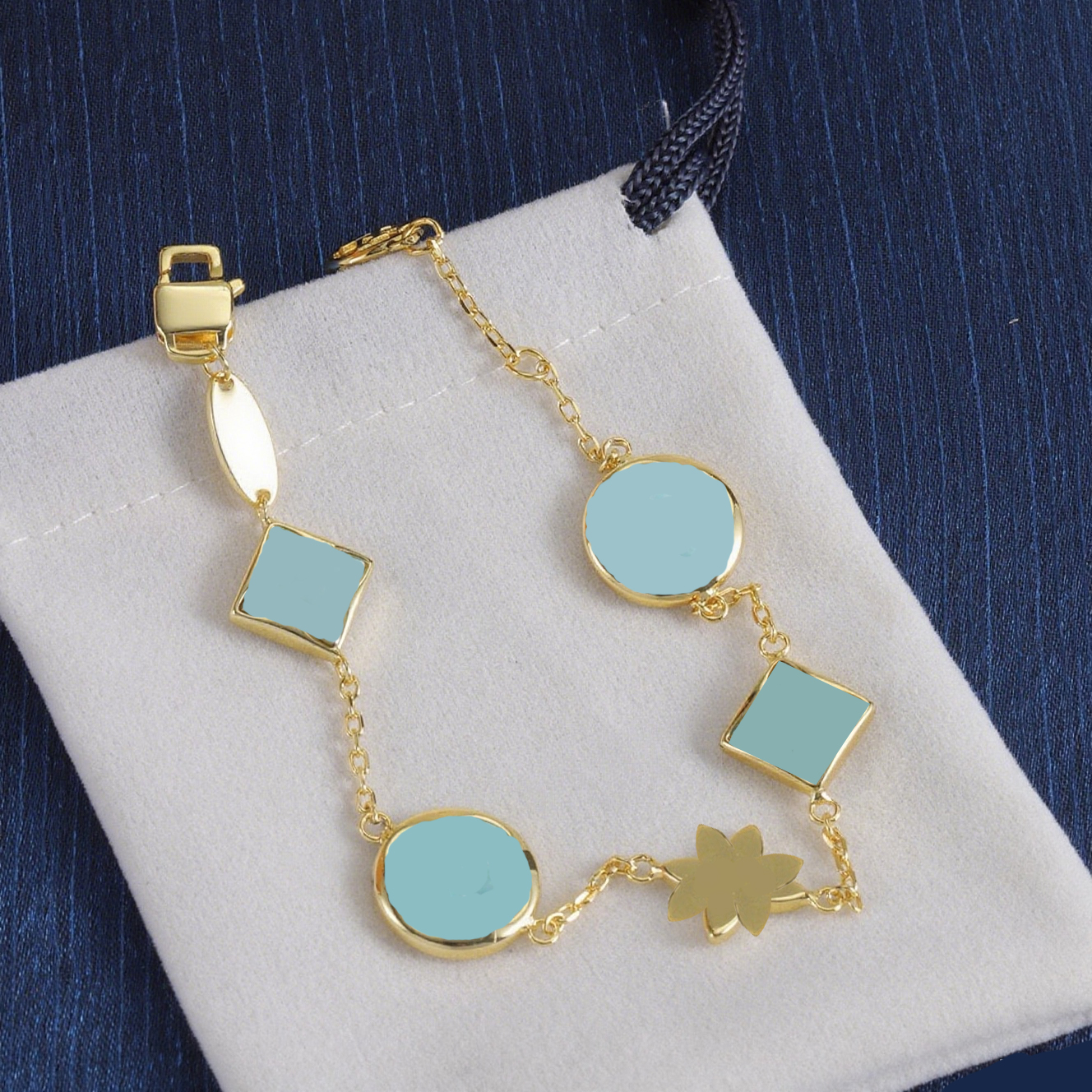 CX819UAHS5 Collier de bracelet exquis mode Vintage Retro Sparkle Bijoux à la mode des boucles d'oreilles de créateurs