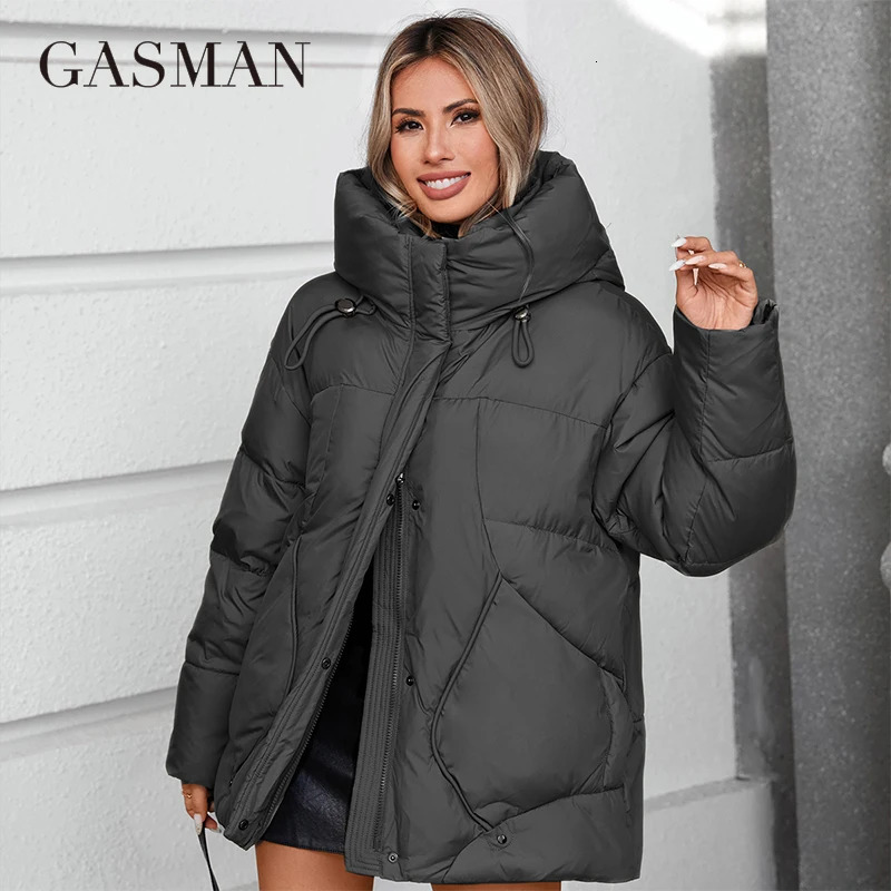 GASMAN Winter down jacket collection Fashion Solid Standup collar Women Coat Elegance Hooded Womens jackets 88613 250818