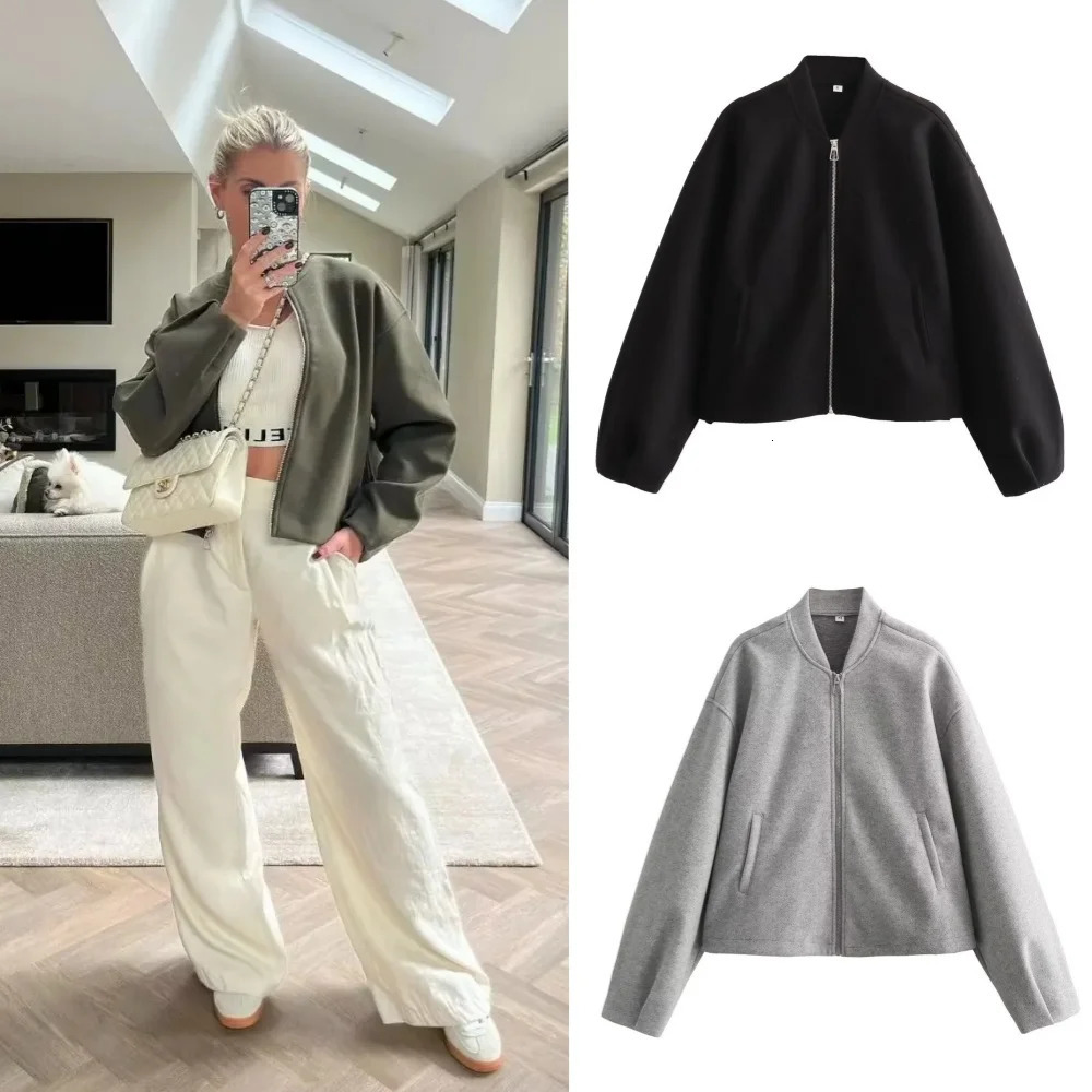 AutumnWinter Womens Wear Fashion Casual Loose Versatile Stand Up Collar Soft Jacket Coat 250818
