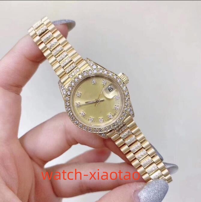 Womens Watches Sapphire Glass 26mm 69178 Diamond Bezel Gold Stainless Steel Asia 2813 Automatic Mechanical Luxury Ladies Watch With Box