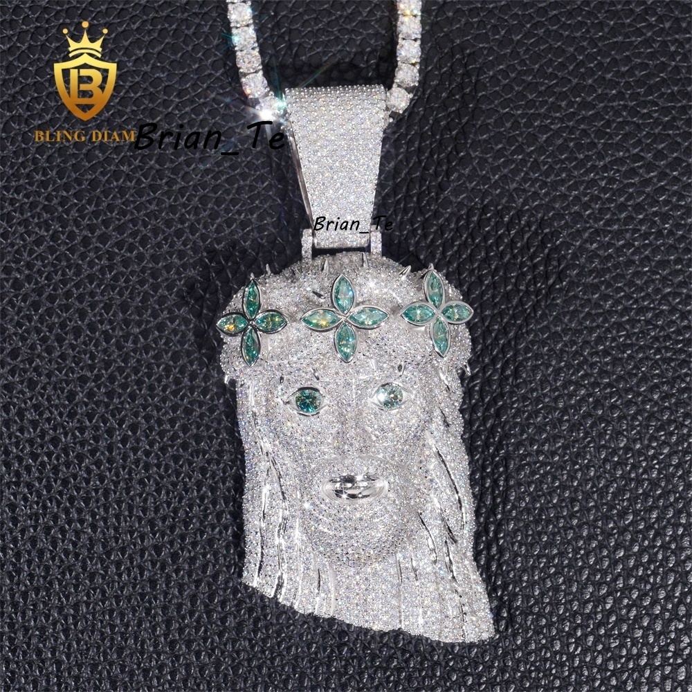 Wholesale Price Hip Hop Style Moissanite Pendant Jesus Pass Diamond Tester Hip Hop 925 Iced Out VVS1 Moissanite