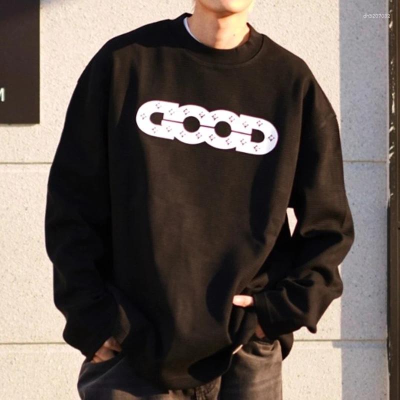 Men's Hoodies Hollowed-out Colorful Drill Letter Goodbrand Long-sleeved T-shirt High Street All-match Retro Round Neck Sweatshirt Pullover