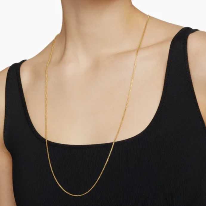 1.5mm Box Chain Stainless Steel Designer Necklace Customized gold plated Choker for Women 14 - 36 Inch Metal Jewelry Luxury Chains gift box collarbo