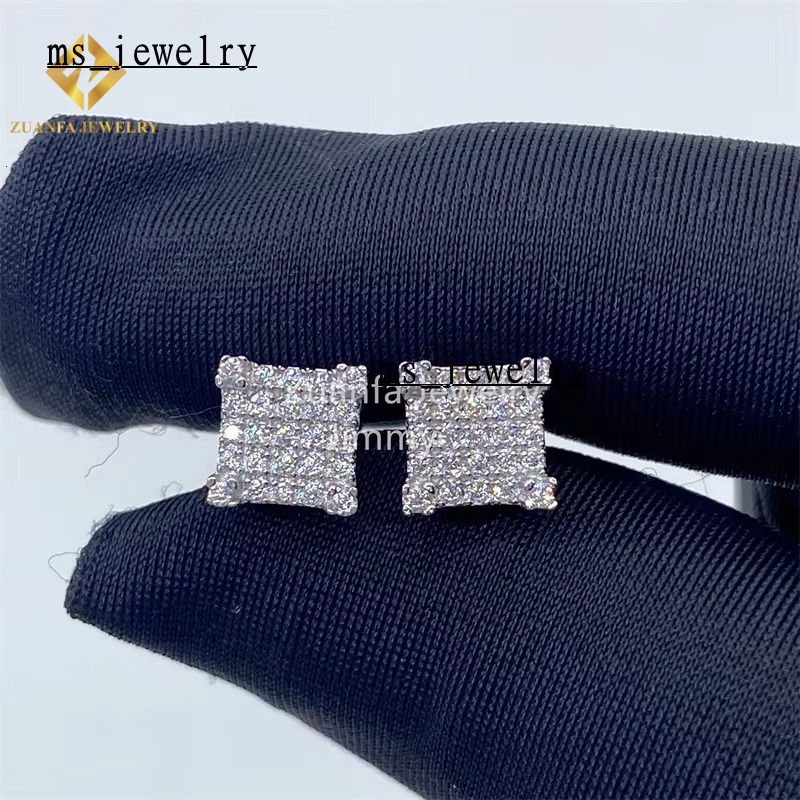 Iced Out Earring Jewelry VVS Moissanite 925 Silver Man Hip Hop Earring Stud Earrings