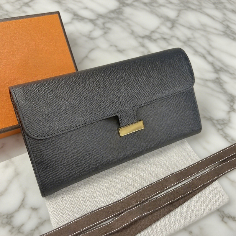 Designer Purse Wallet Men Women Leather Coin Purse Mini Flap Card Holder with Box