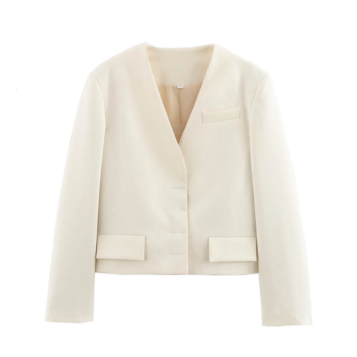 Womens Fashion Blazer Vneck Long Sleeve Loose Versatile Elegant Top 250818