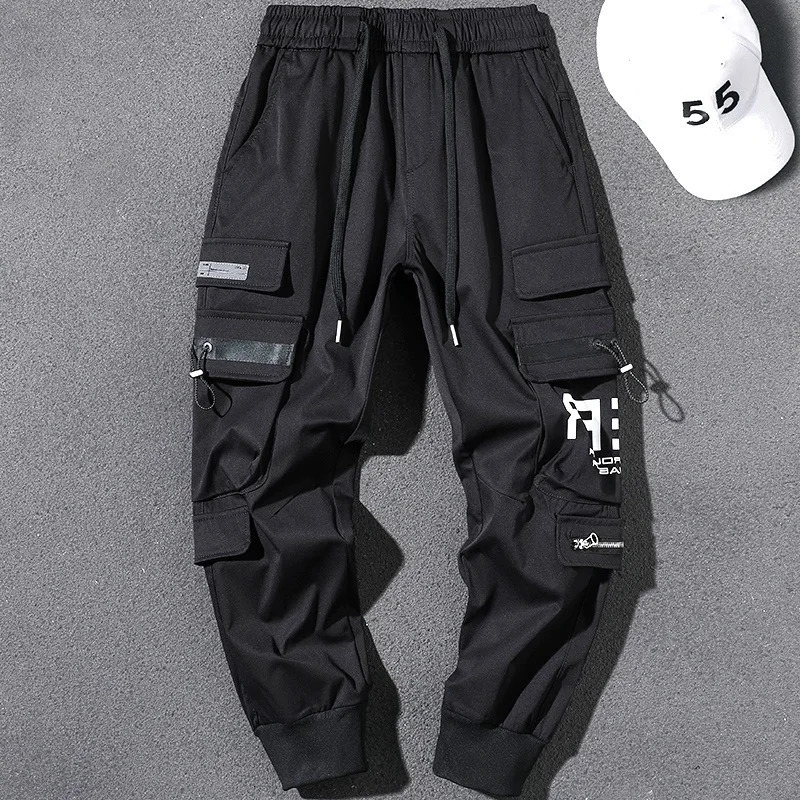 Outdoor Casual Pants Mens wear-resistant loose-fitting straight-leg multi-pocket overalls mens trousers250819