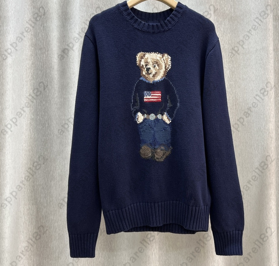 Men's Sweaters Designer sweater Pony Men's Autumn and Winter Embroidered Sweater Knit Trendy Bear Knitted Jumper Top f7 f6