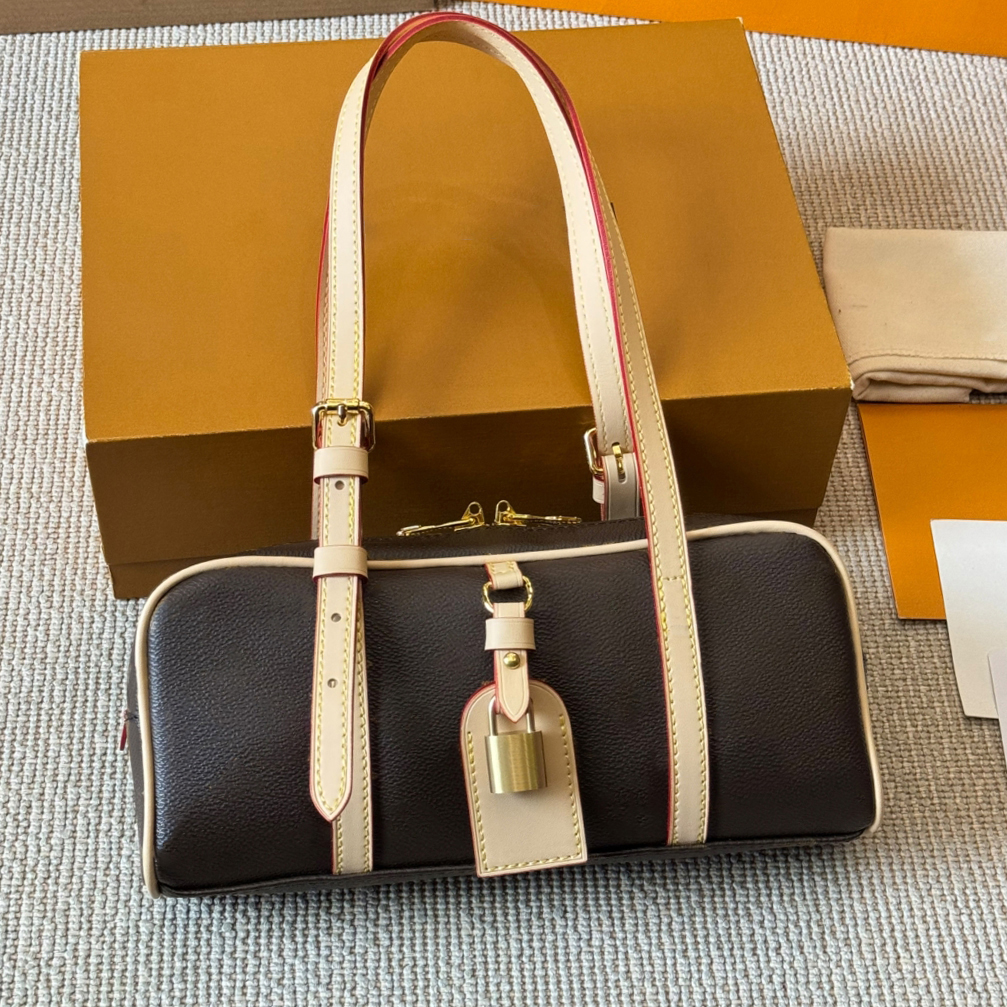 Women Luxury Bowling Tote Designer Bags Shoulder Handbag Underarm bag Brown print pochette Vintage Bowling bag denim bag Designer Pillow Shoulder ba