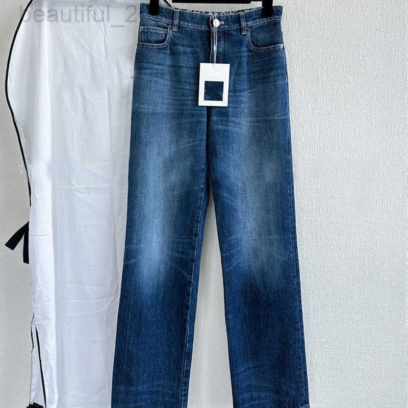Women's Jeans designer 25 Autumn Winter New Small Fragrance Style High Waist Straight Leg Jeans 0J7L