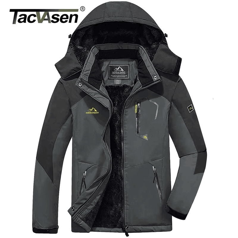 TACVASEN Winter Fleece Lined Jacket Mens Fleece Lining Coats Thermal Warm Jacket Hiking Walking Jacket Outdoor Windbreaker Male250813