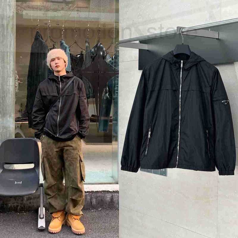 Men's Jackets designer Quality 25S Trendy Brand New P House Logo Hooded Nylon Jacket Coat Unisex Loose Fit AX1N