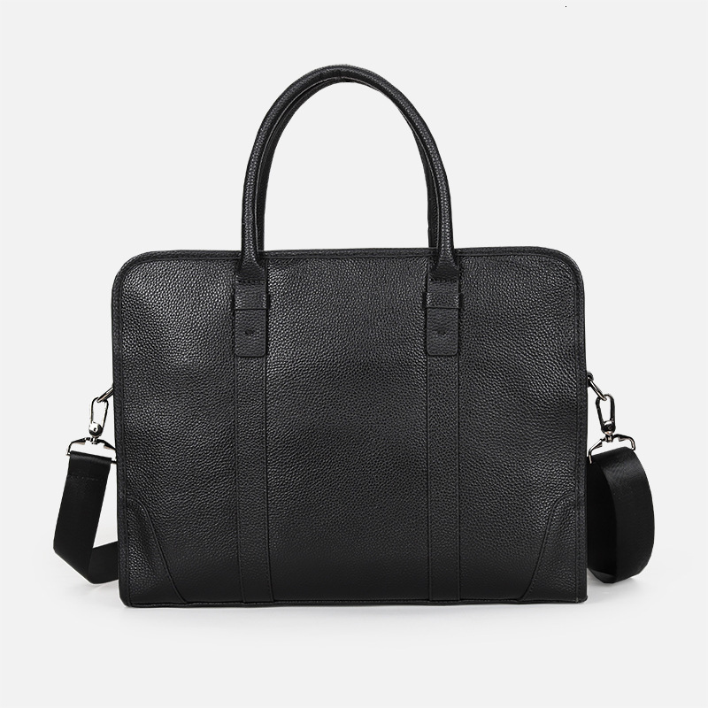 Free Shipping Designer New Leather Men's Business Handbag Top Layer Cow Simple Shoulder Crossbody Bag Fashionable Briefcase Computer Bag