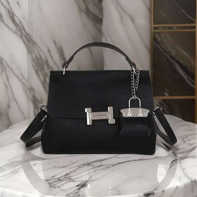 Elegant Office Commuter Tote Bag Vintage Leather Crossbody Messenger With Paris Letter Minimalist Women S Shopper