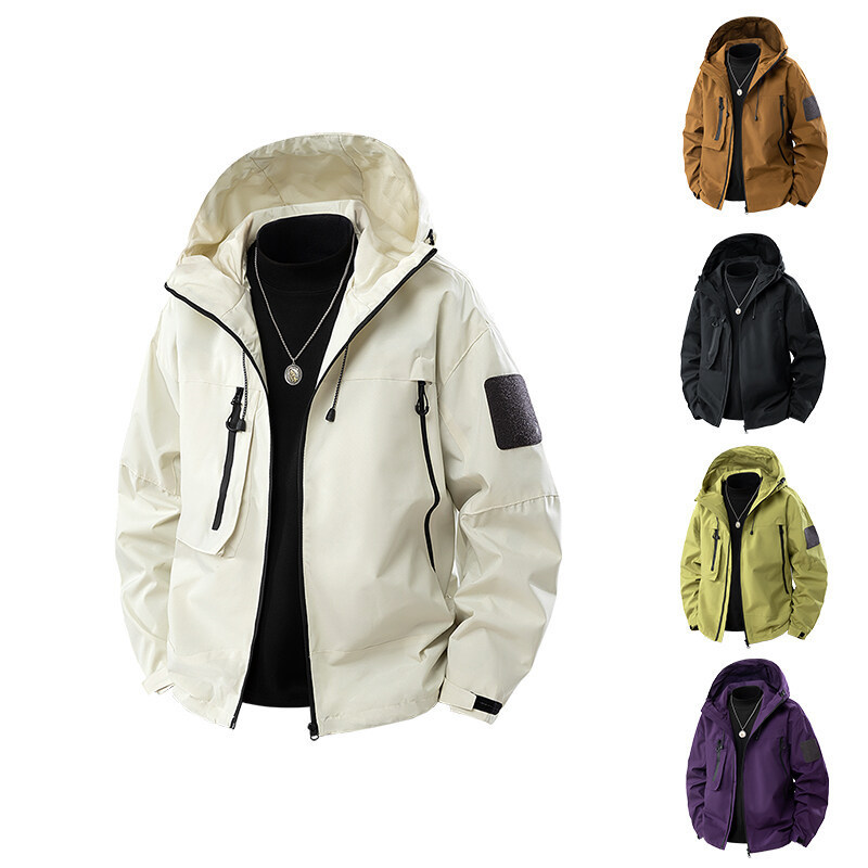 Men Windbreaker 2025 Spring New Outdoor Sports Hooded Windbreaker - American Streetwear Techwear Jacket Plus Sixe: S-3XL