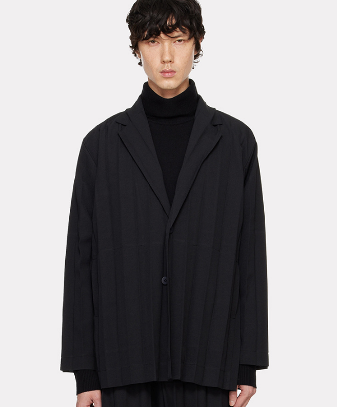 Laine de laine pour hommes japonais isseys miyakes plissés décontractés décontractés décontractés veste costume