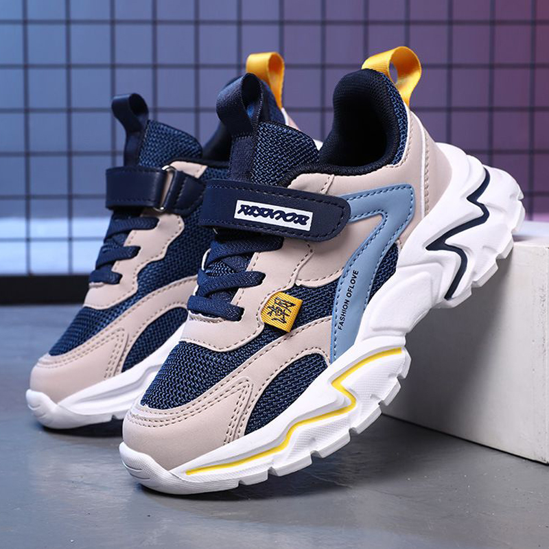 Full White Kid Sneakers Sport Shoes for Boys Fashion Toddler Comfortable Shoes Kidszworld Basketball Walking Outdoor Running Shoes Big Sizes 28 - 40