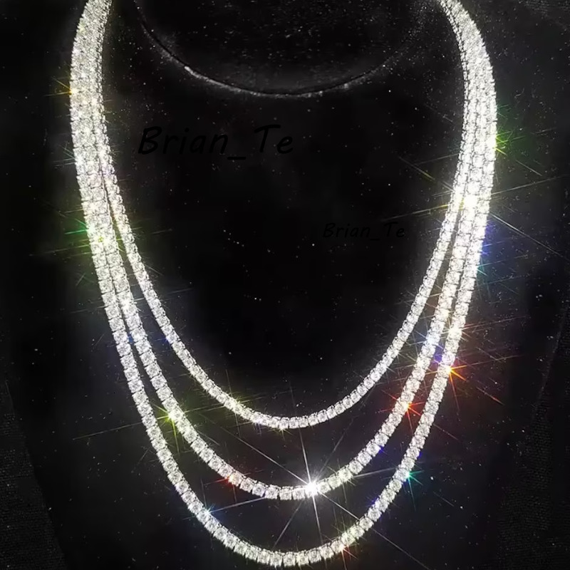 En gros 2 mm 3 mm 4 mm 5 mm 6,5 mm bijoux hip hop 925 chaîne de tennis en argent sterling