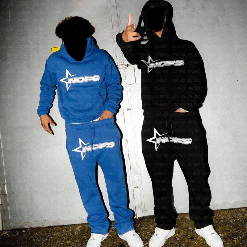 NOFS Lettre broderie marque de mode sweat à capuche surdimensionné lâche Y2K Hiphop Streetwear Femmes Pilluches Casual Top Pantwear Sportswear 25