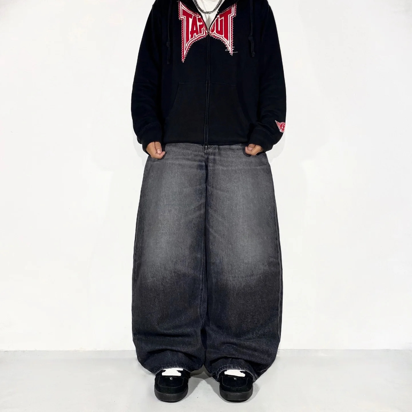 American Y2K Baggy Wide Leg Black Jeans Overszied Men Street Casual Joker Denim Pants Couple Jeans Retro Streetwear 250818