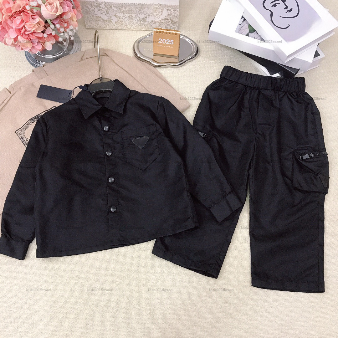 New baby coat suits British style tracksuits kids designer clothes autumn boys girls Collared shirt jacket and pants A943X26N000
