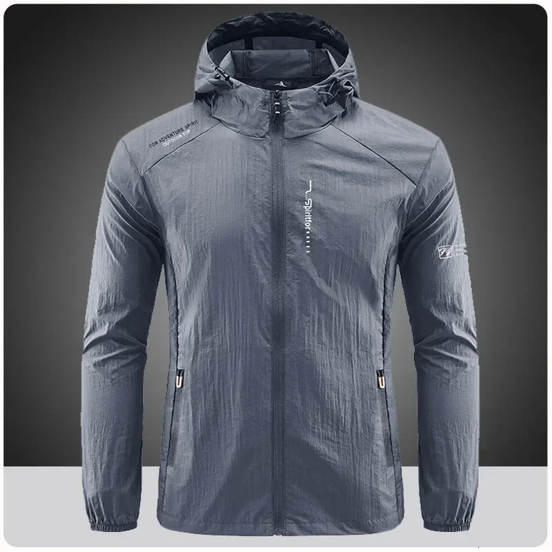 Summer Outdoor Quick Dry Sun-Protective Thin Jacket Men Hiking Fishing Cycling Hooded Gym Sport Windbreaker Ultra Light Coats250819