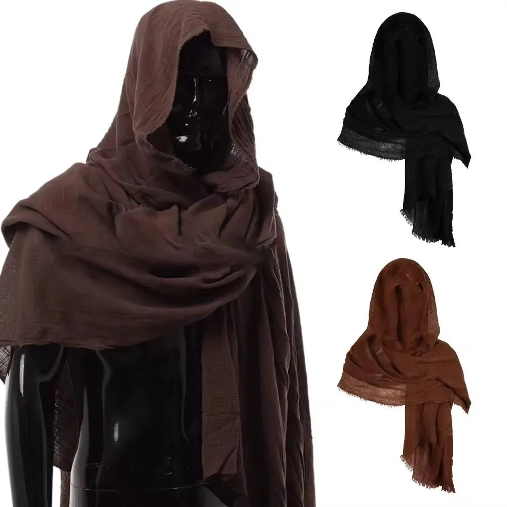 Cosplay Mens Medieval Pirate Retro Hood Scarf Black/Brown Wrap Cloak Vintage Halloween Masquerade Costume Shoulder Cowl250812