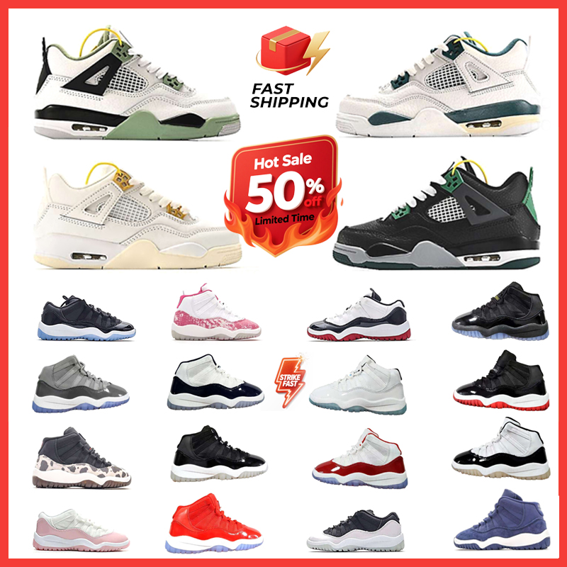 avec box kids chaussures 4s chaussures de basket-ball 11s hommes designer chat noir pour tout-petit sport sportif cool gris universitaire rai gar