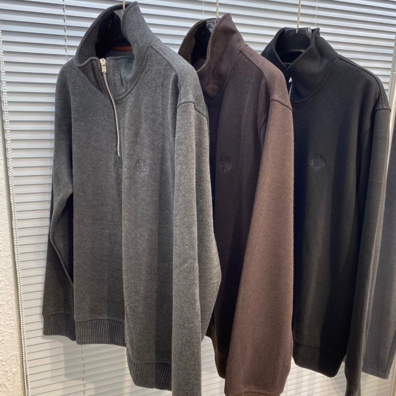 Men Sweaters Winter Zipper Leisure Stand Collar Sweater Long Sleeve Tops L1289
